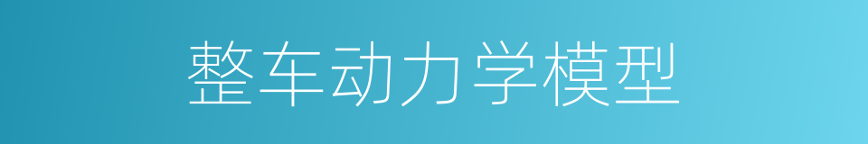 整车动力学模型的同义词