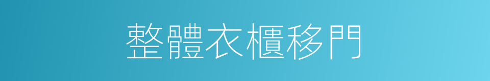 整體衣櫃移門的同義詞