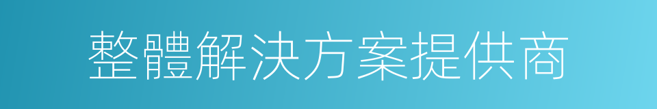 整體解決方案提供商的同義詞