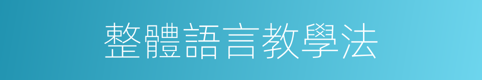 整體語言教學法的同義詞