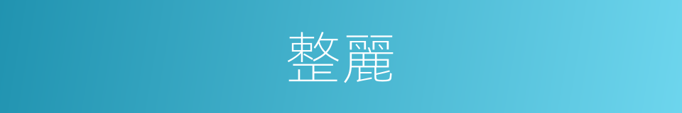 整麗的意思