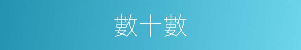 數十數的同義詞