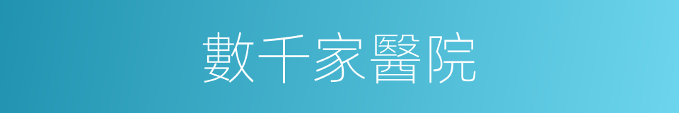 數千家醫院的同義詞