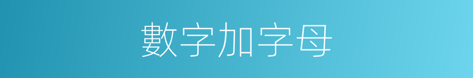 數字加字母的同義詞