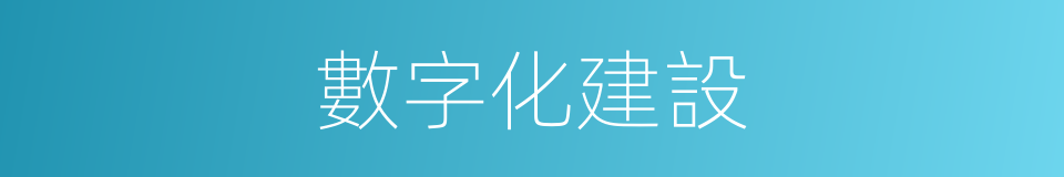 數字化建設的同義詞