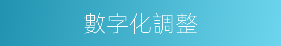 數字化調整的同義詞