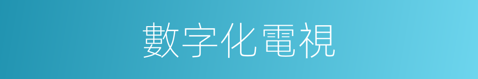 數字化電視的同義詞