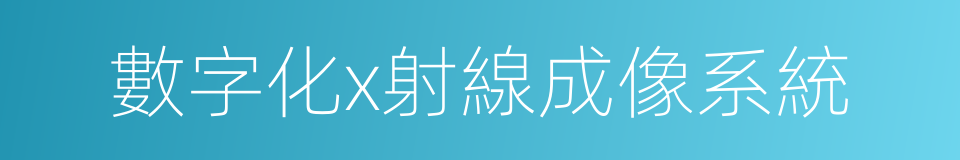 數字化x射線成像系統的同義詞