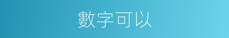 數字可以的意思