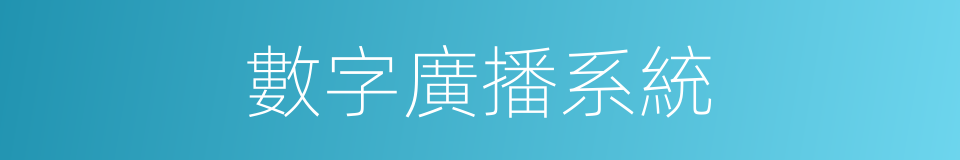 數字廣播系統的同義詞