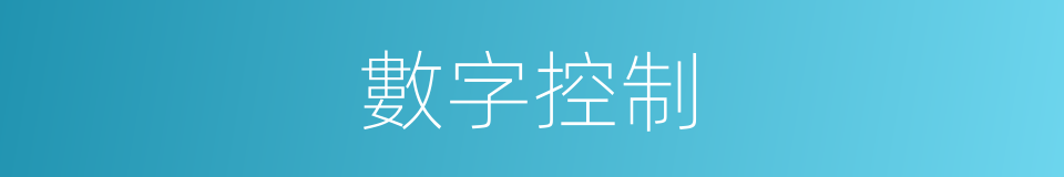 數字控制的意思