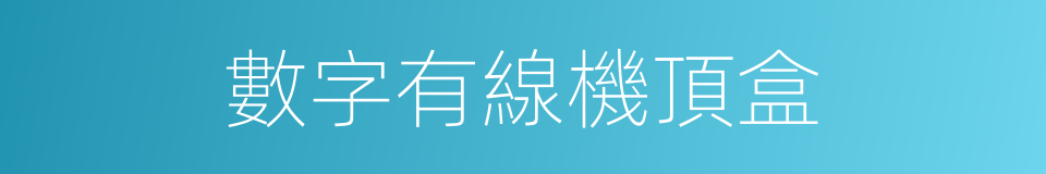 數字有線機頂盒的同義詞