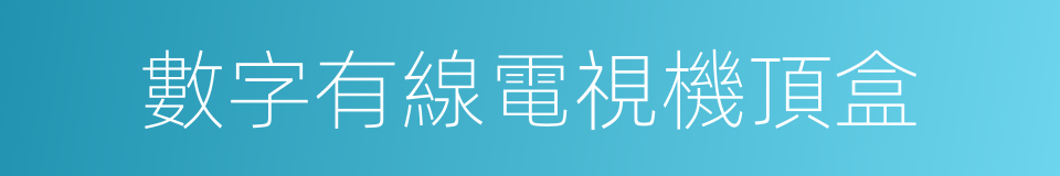 數字有線電視機頂盒的同義詞