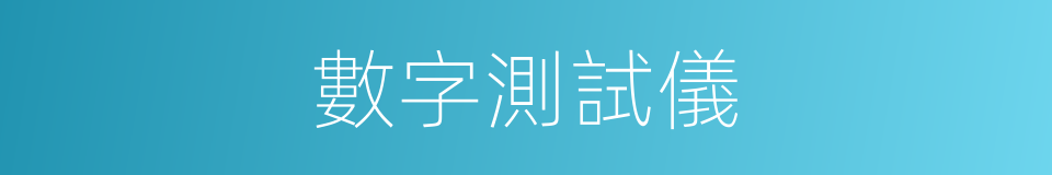 數字測試儀的同義詞