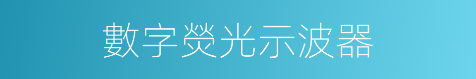 數字熒光示波器的同義詞