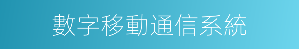 數字移動通信系統的同義詞