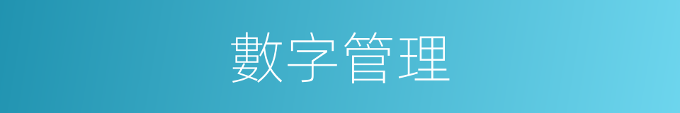 數字管理的同義詞