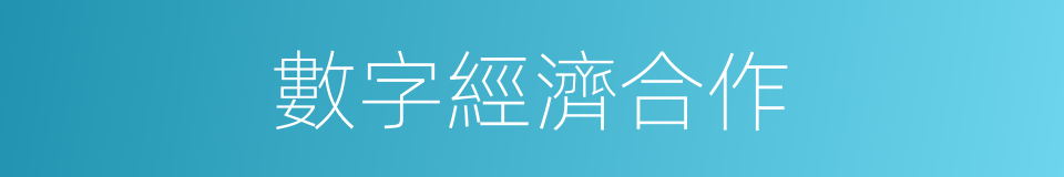 數字經濟合作的同義詞
