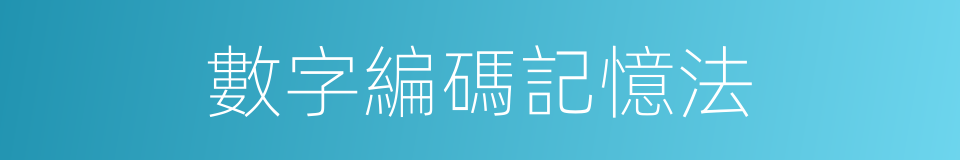 數字編碼記憶法的同義詞