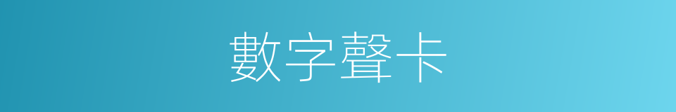 數字聲卡的同義詞