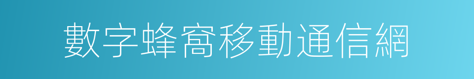 數字蜂窩移動通信網的同義詞