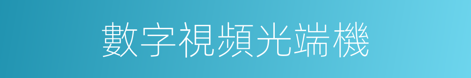 數字視頻光端機的同義詞