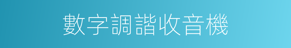 數字調諧收音機的同義詞