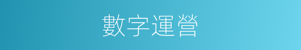 數字運營的同義詞