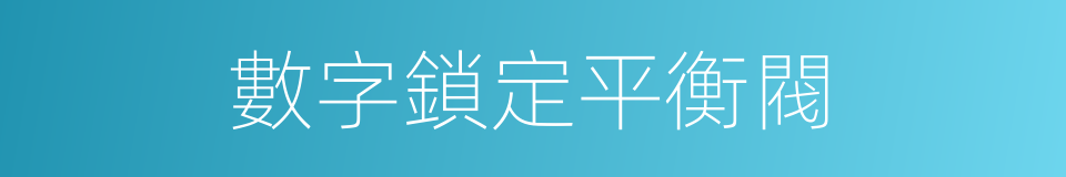 數字鎖定平衡閥的同義詞