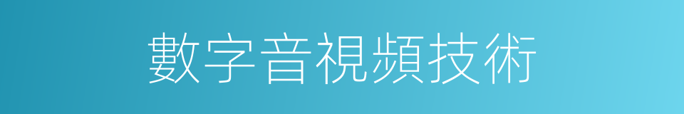 數字音視頻技術的同義詞