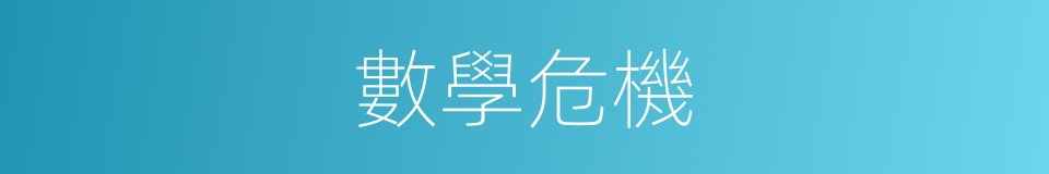 數學危機的同義詞
