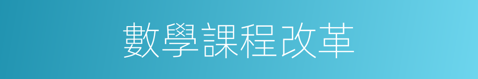 數學課程改革的同義詞