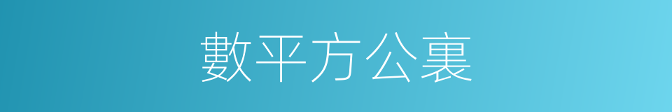數平方公裏的同義詞
