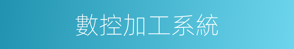 數控加工系統的同義詞