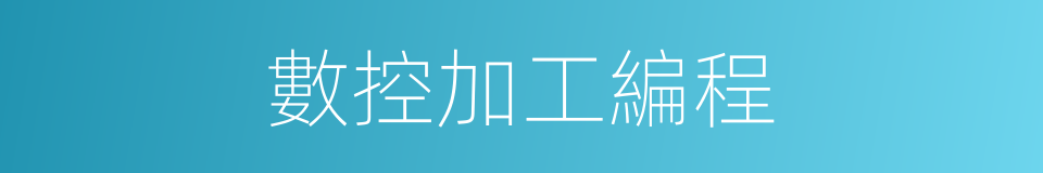 數控加工編程的同義詞