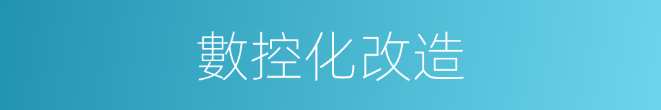 數控化改造的同義詞
