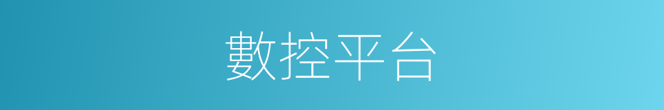 數控平台的同義詞