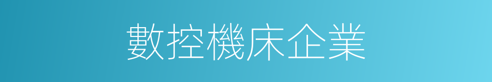 數控機床企業的同義詞