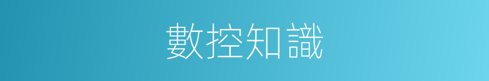 數控知識的同義詞