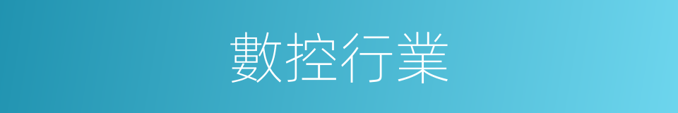 數控行業的同義詞