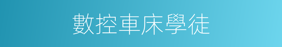 數控車床學徒的同義詞