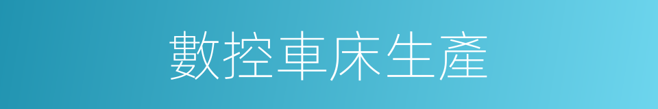 數控車床生產的同義詞