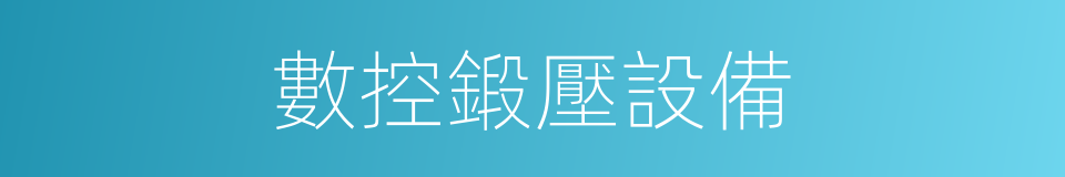 數控鍛壓設備的同義詞
