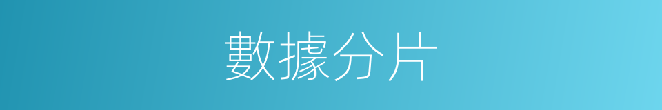 數據分片的同義詞