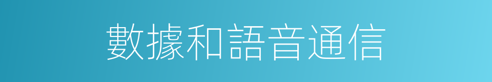 數據和語音通信的同義詞