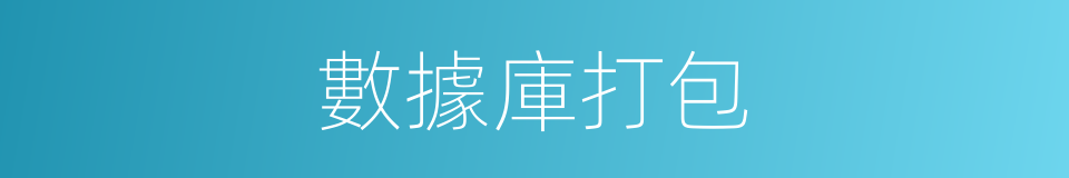 數據庫打包的同義詞