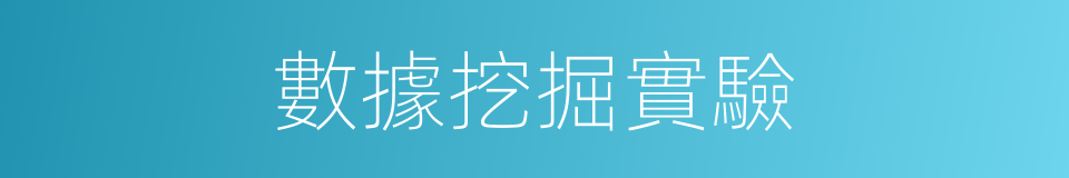 數據挖掘實驗的同義詞