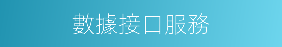 數據接口服務的同義詞