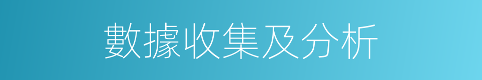 數據收集及分析的同義詞