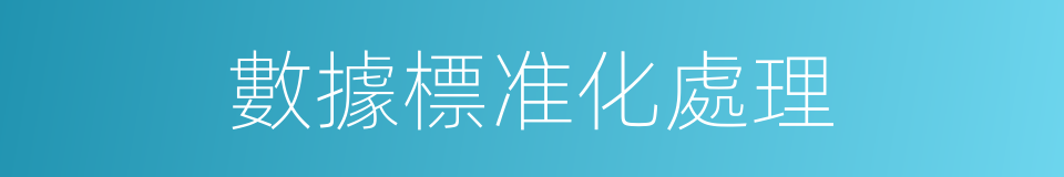 數據標准化處理的同義詞